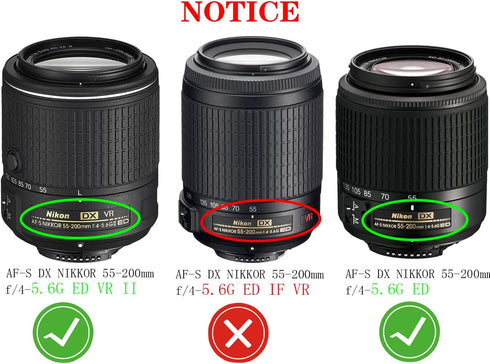 Hood-HB-34 Lens Hood Shade for Nikon AF-S DX NIKKOR 55-200mm f/4-5.6G ED VR II(Not for 5.6G IF-ED VR),HUIPUXIANG 52mm Lens Hood...