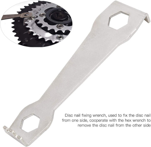 Alomejor Bike Chainring Nut Wrench, Multifunction Stainless Steel Chain Ring Bolts Wrench Crank Removal Wrench Cycling Repair Tool...