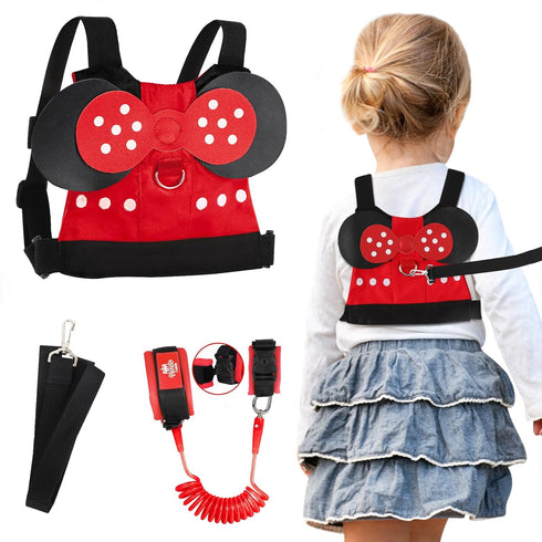 Lehoo Castle Toddler Leash for 1-5 Years, Baby Safety Harness for Girls with Anti-Lost Key Lock & Adjustable Strap, 3-in-1 Wrist Leash and Kids Ba...