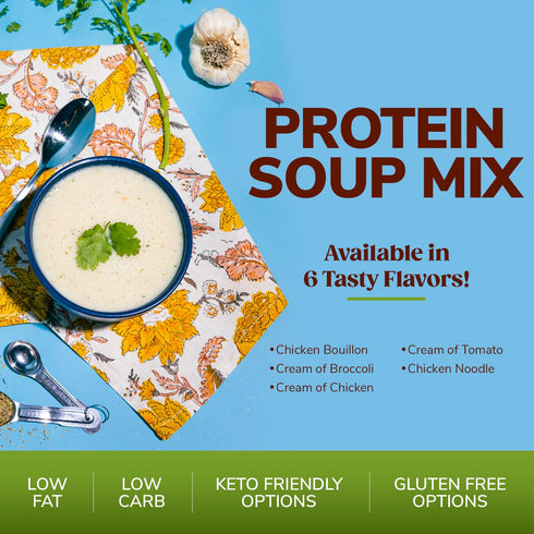 BariWise Protein Soup Mix, Chicken Bouillon, Gluten Free, Low Carb & Keto Friendly (7ct)...