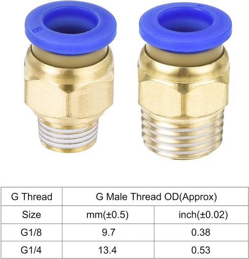 uxcell Pneumatic 8mm OD Polyurethane PU Air Hose Tubing Kit 10 Meters Blue with 10 Pcs Push to Connect Fittings...