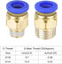 uxcell Pneumatic 8mm OD Polyurethane PU Air Hose Tubing Kit 10 Meters Blue with 10 Pcs Push to Connect Fittings...