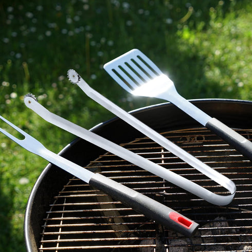 BBQ Sausage Turning Tongs for Cooking - 2 Pack Stainless Steel BBQ Kitchen Tongs - Long Handle Kitchen Tongs for Turning Bacon Steak Meat Vegetabl...