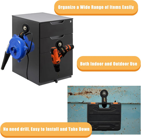 Heavy Duty Magnetic Hook, Magnetic Tool Holder, Magnetic Garage Hooks, Extension Cord Strap for Cable, Rope, Wire Storage in Garage,Workshop,RV,Pi...