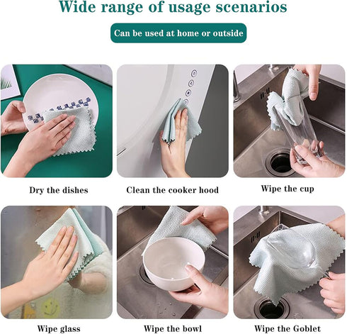 5Pcs Nanoscale Cleaning Cloth, Easy Clean Cloth, Fish Scale Microfiber Easycleanco Cloth, Reusable Lint Free Rags for Glass No Watermark or Streak...