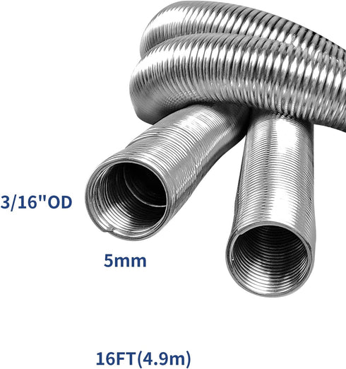 Brake Line Protector for 3/16" Tube - Upgraded Stainless Steel Brake Line Protector 3/16 Inch(2024 New), Premium Galvanized Gravel Guard Spring 16...