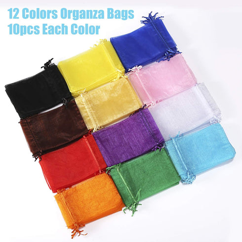 Bouraw 120Pcs Organza Bags 4x6 Inches with Drawstring, Jewelry Pouches Wedding Party Christmas Favor Gift Bags (Mixed Color)...