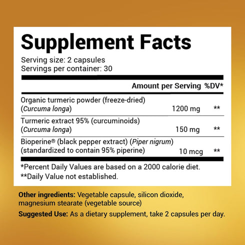 Dr. Berg (Only 2 Per Day) Turmeric Supplement with Black Pepper (BioPerine) - 1350 mg Turmeric Curcumin Supplement with 95% Curcuminoids – Turmeri...