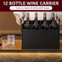 12 Bottle Wine Carrier, Collapsible Wine Bottle Storage Box Premium Felt Liquor Bottle Tote with Handles for Travel/Party/Picnic/Vacation, Black...