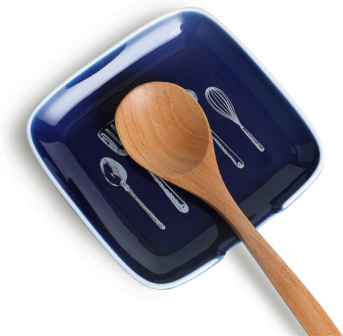 Ceramic Spoon Rest for kitchen Counter - 4.75 Inches Heat Resistant Spoon Holder for Stove Top, Modern Spoon for Farmhouse, Cooking Utensil Rest, ...