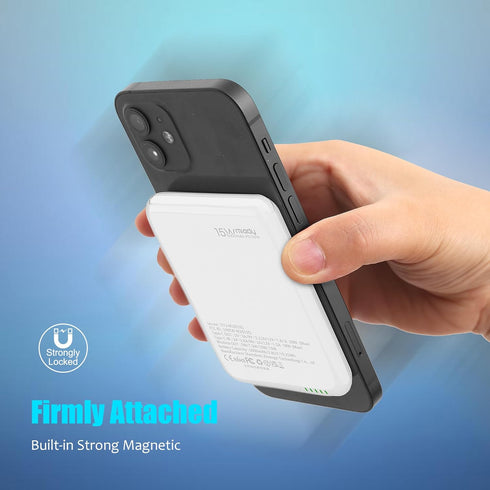 Miady 5000mAh Magnetic Wireless Portable Charger for iPhone, Fast Charging Portable Phone Charger/w Colorful Display, Magnetic Battery Pack Charge...