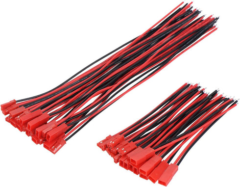 eBoot 20 Pairs 22 AWG JST Plug Connector 2 Pin Male Female Plug Connector Cable Wire for LED Lamp Strip RC Toys Battery, 4 Inch, 6 Inch...