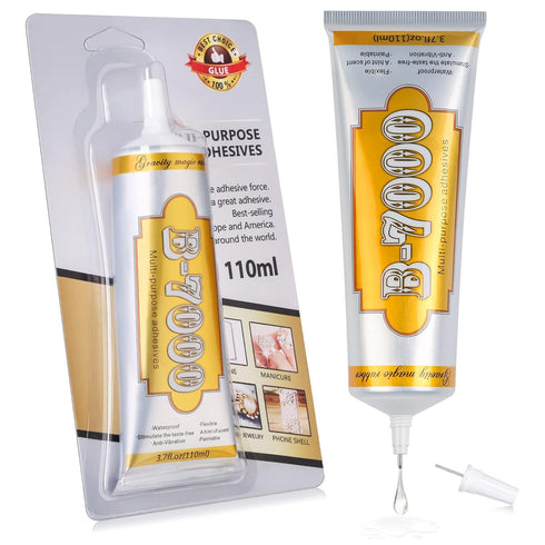 B7000 Rhinestone Jewelry Glue Clear, B-7000 Glue 3.7 fl oz Upgrade Multi-function Adhesive Super Glue with Cap & Precision Tip for Repair, Small H...