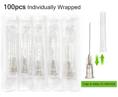 100Pack 27Ga 1 inch Needle Luer Lock Lab Dispensing Accessories for Measuring,Refilling Inks...
