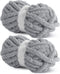 HOMBYS Light Grey Chunky Chenille Yarn for Crocheting, Bulky Thick Fluffy Yarn for Knitting,Super Bulky Chunky Yarn for Hand Knitting Blanket, Sof...