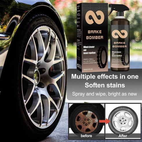 ?????????? Brake Bomber Wheel Cleaner Powerful Wheel Cleaner,Bronze Bomber Non-acid Wheel Cleaner Spray,Perfect for Cleaning Wheels and Tires,on A...