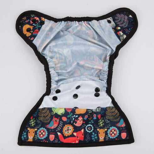 Baby Diaper Cover Nappy One Size 8lbs to 36lbs (Fox Rabbit Owl)...