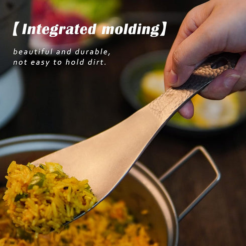 Boundless Voyage Titanium Rice Spoon Short Handle Spoon Cooking Shovel Outdoor Camping Household Rice Shovel Scoop Rice Spoon Thickened Ti1079T...