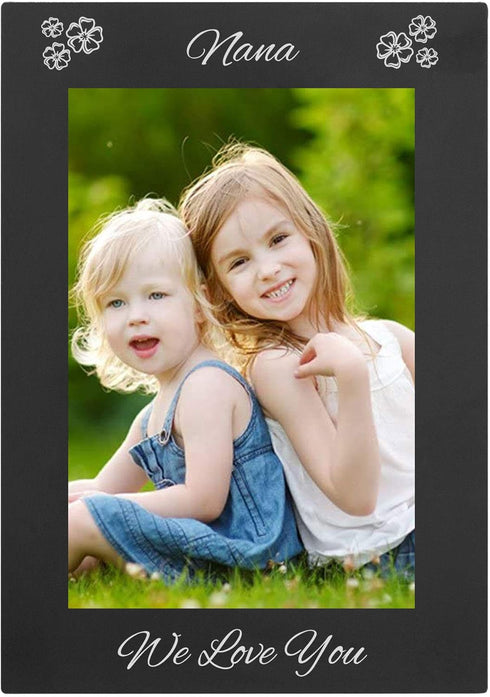 CustomGiftsNow Nana - We Love You Engraved Anodized Aluminum Hanging/Tabletop Group Family Photo Picture Frame...