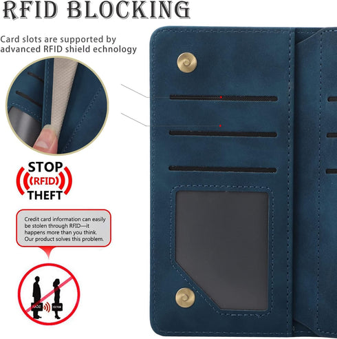 RANYOK Wallet Case Compatible with iPhone 11 (6.1 inch), Premium PU Leather Zipper Flip Folio Wallet RFID Blocking with Wrist Strap Magnetic Closu...