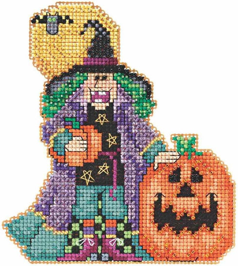 Muriel The Witch Halloween Beaded Cross Stitch Kit Mill Hill 2015 Hocus Pocus Trilogy MH195203...
