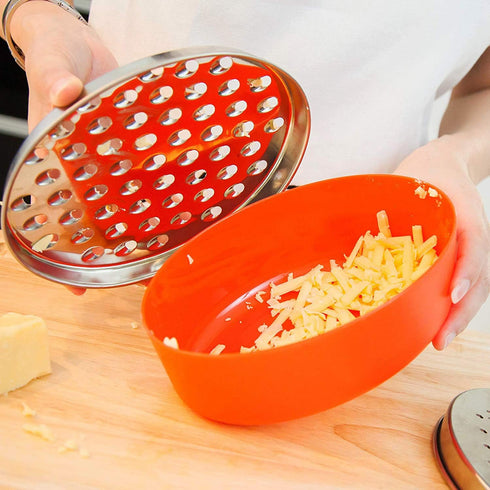 Cheese Grater Citrus Lemon Zester with Food Storage Container & Lid - Perfect For Hard Parmesan Or Soft Cheddar Cheeses, Ginger, Vegetables, Butte...