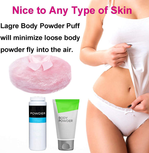 Large Fluffy Powder Puff, Body Cosmetic Powder Puff, Soft Face Body Powder Puff for Baby& Kid& Adult (4 Inch, Pink)...