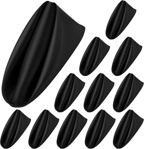 ANECO 12 Pieces Satin Napkins Soft Dinner Napkins Square Table Napkins 17 x 17 Inches for Restaurant Weddings Party Dinner Decoration (Black)...