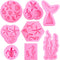 Mermaid Molds Silicone Fondant Molds Marine Theme Chocolate & Polymer Clay Candy & Soap Molds Mermaid Tail Seashell Coral Turtle Starfish Seahorse...