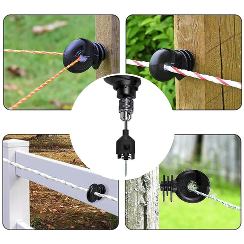 Insulator Twist Socket Tool, Electric Drill Fence Insulator Twister Tool 8MM Drill Fence Ring Cap Nut Twister for Post Self-Tapping Insulator Labo...