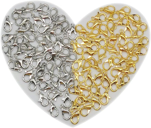 100 pcs Lobster Clasps Metal Alloy Small Lobster Claw Clasps for DIY Jewelry Making Accessories Handmade Necklace Bracelet Fastener Hook (12mmx6mm...