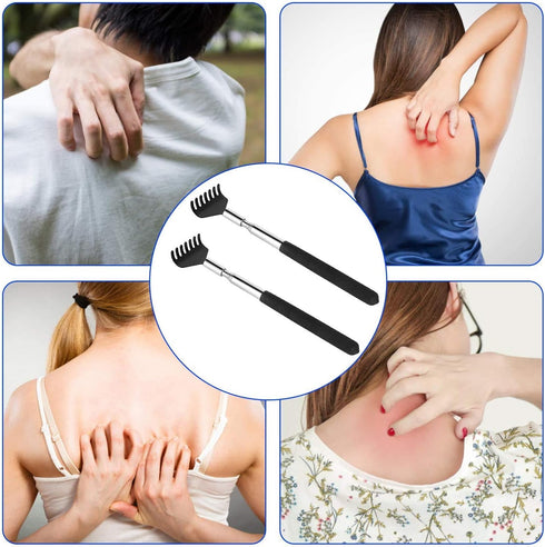 2 Pack Portable Extendable Back Scratcher, Stainless Steel Telescoping Back Scratcher with Beautiful Present Packaging...