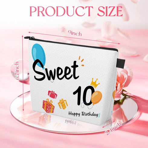 10th Birthday Gifts for Girls, Makeup Bag for Girls Daughter Sister, Sweet 10 Year Old Girl Birthday Gift Ideas, Cosmetic Bag with Girls Birthday ...