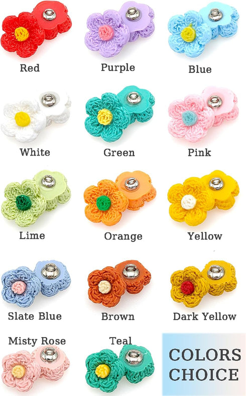 50 Pieces Tiny Flower Plastic Sewing Buttons with Metal Loop Shank Button Floral Fasteners for DIY Jewerly Jacket Sweater Bag Decorative Embellish...