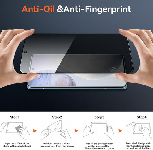 [3+2 Pack for Samsung Galaxy S23 Plus Privacy Screen Protector - Anti-Spy Tempered Glass, Full Coverage, High-Definition, Easy to Apply, black...
