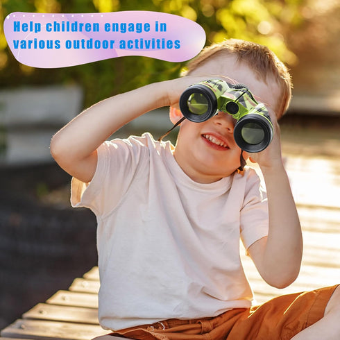 10 Pcs Kids Jungle Binoculars Small Novelty Shock Proof Compact Safari Binoculars Toys with Compass and Neck String for Explorers Gifts Outdoor Ca...