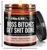 Wax & Wit Funny Soy Candle Gift for Women - Humorous, Aromatherapy Soy Wax Candle, Ideal for Housewarming, Coworker, Birthday – Leather and Black ...