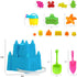 4E's Novelty Beach Toys for Kids with Bag (17 Pcs Set) Castle Beach Bucket with Shovels & Molds - Beach Toys for Kids 3-10, Sand Toys for Toddlers...