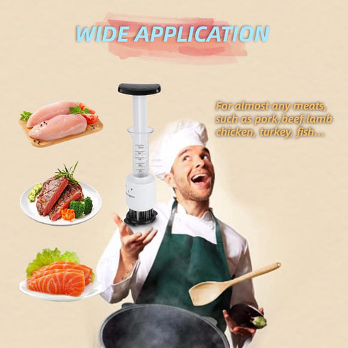 Stainless steel Marinade Meat Injector, Marinade Tenderizer Injector Needle Flavor Syringe Cooking Meat Poultry Turkey Chicken BBQ...