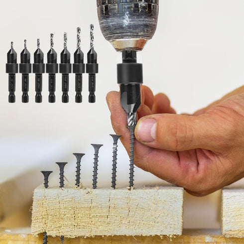 9pcs Countersink Drill Bit Set, Counter Sink Drill Bit for Wood with Wrenches Woodworking Countersink Bit for #4#6#8#10#12#14#16 Screws in Hard Wo...