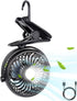 Battery Operated Clip on Fan, Portable Rechargeable USB Personal Fan 3 In 1 with hook and LED for camping, stroller, car seat, office...