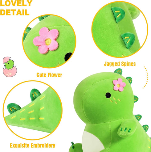 Ditucu Cute Dinosaur Cactus Stuffed Animals Toys Plush Dolls Super Soft Dino Plushies Birthday Gifts for Kids Girls Boys Green 12 inch...