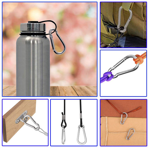 MFOREVER Spring Snap Hook 304 Stainless Steel Carabiner Camping Hiking Traveling Fishing...
