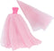 BJDBUS 11.5 inch Girl Doll Clothes, Pink Trailing Wedding Dress with Veil...