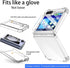 for Samsung Galaxy Z Flip 6 Clear Case with Tempered Glass Screen Protector - Slim Fit, Anti-Yellowing, Shockproof Cover, Hard Transparent Case fo...