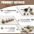 Wokape Paper Fasteners Brads Round Fasteners (Bronze) - 500Pcs 5 Sizes Mushroom Head Round Paper Fasteners Metal Brads Decorative Brads...