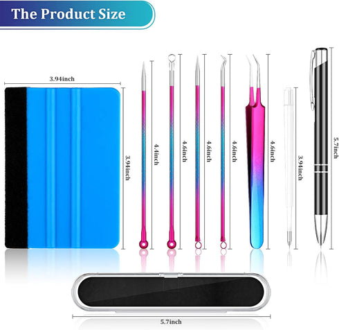 Zonon 8 Pieces Pin Pen Weeding Tool, Craft Vinyl Tool Kit, Includes Air Release Pen, Vinyl Squeegee, Vinyl Tweezers Weeders for Lettering, Cutting...