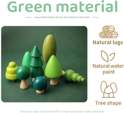 Youuys Wooden Craft Forest Trees Toys, 8 Pcs Finished Scene Mini Tree Kit Craft Set - Cake Topper - for Early Educational Preschool Classroom Proj...