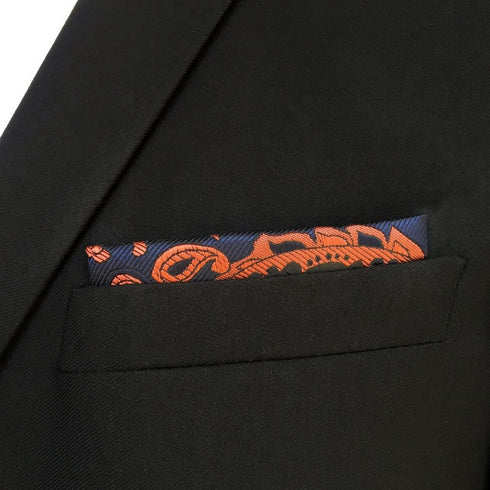 S&W SHLAX&WING Orange Blue Pocket Square for Men Fashion Large Handkerchief...
