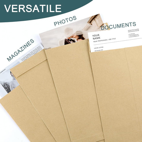 50 Pack 6 X 9 Inches Catalog Envelopes, Kraft Catalog Mailing Envelopes, Self Seal Manila Envelopes for Mailing, Storage, Office, Invitation, Home...